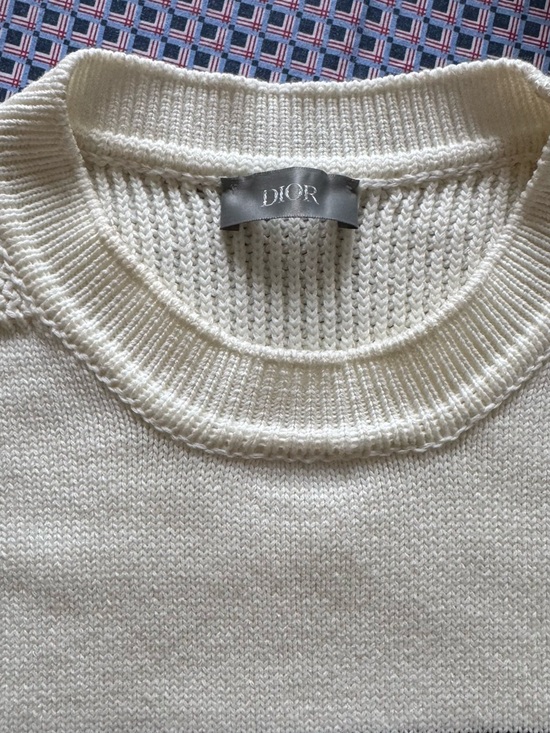 Dior Cream and Black Logo Crewneck Sweater - Picture 3 of 13